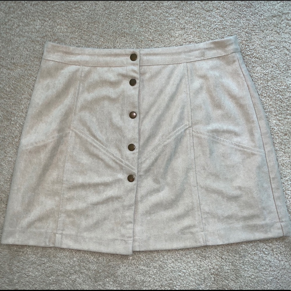 Nude She + Sky Button Up Skirt